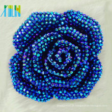 2015 fivelas populares brilhante metálico chapeamento resina azul flor